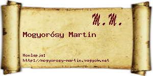 Mogyorósy Martin névjegykártya