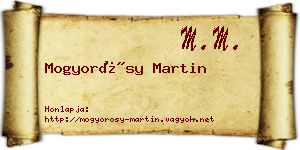 Mogyorósy Martin névjegykártya