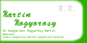 martin mogyorosy business card